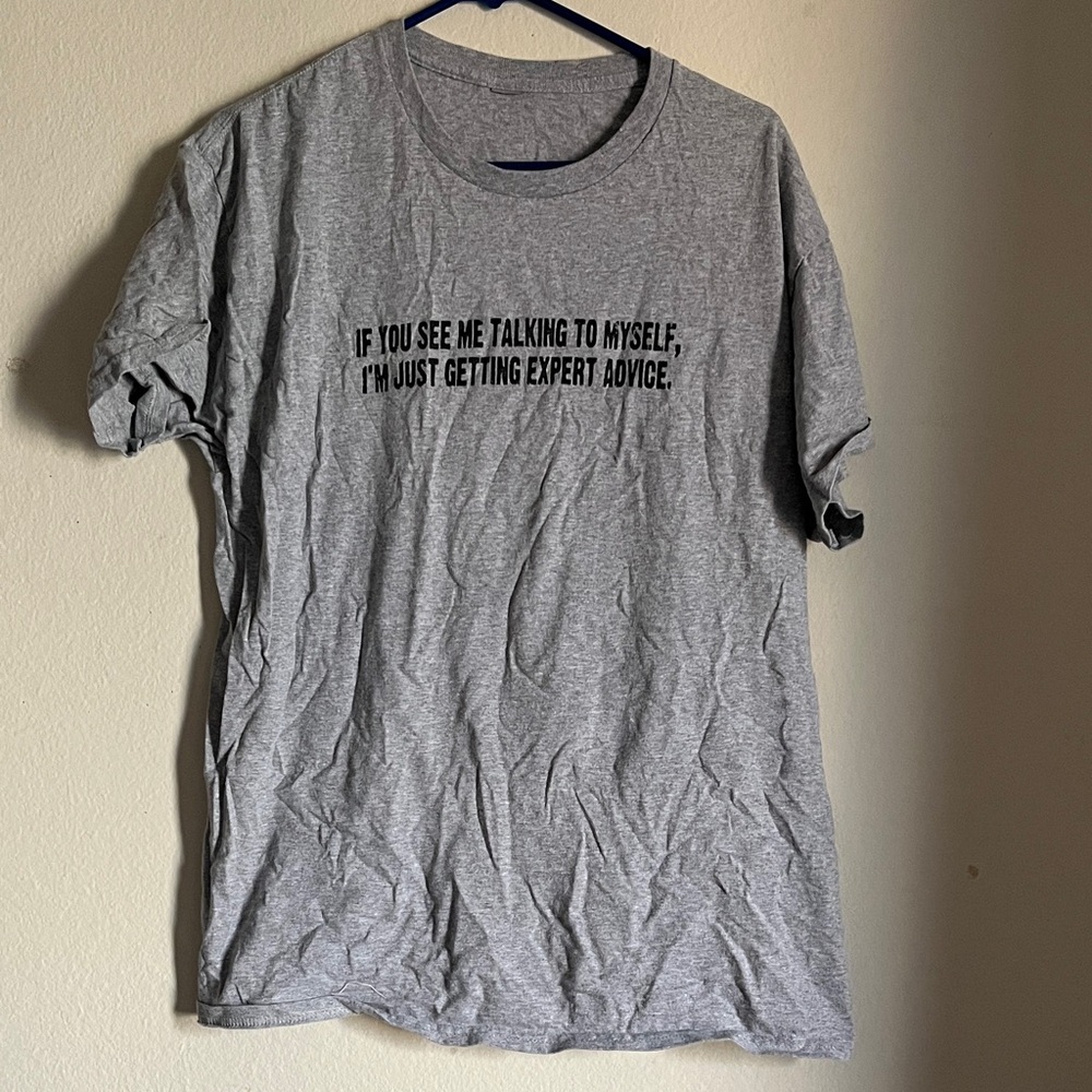 Gildan Light Gray Tee with Witty Text